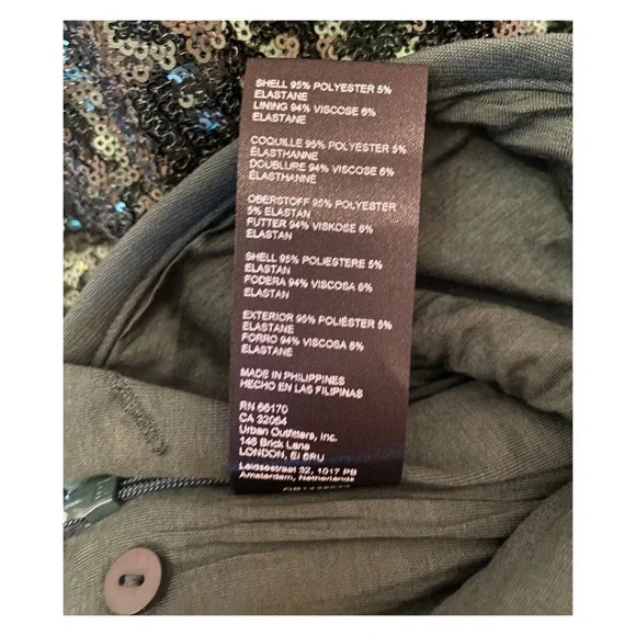 NWOT Anthropologie Joni Sequin Flare Pants in Dark Green Size 10 - Picture 12 of 14